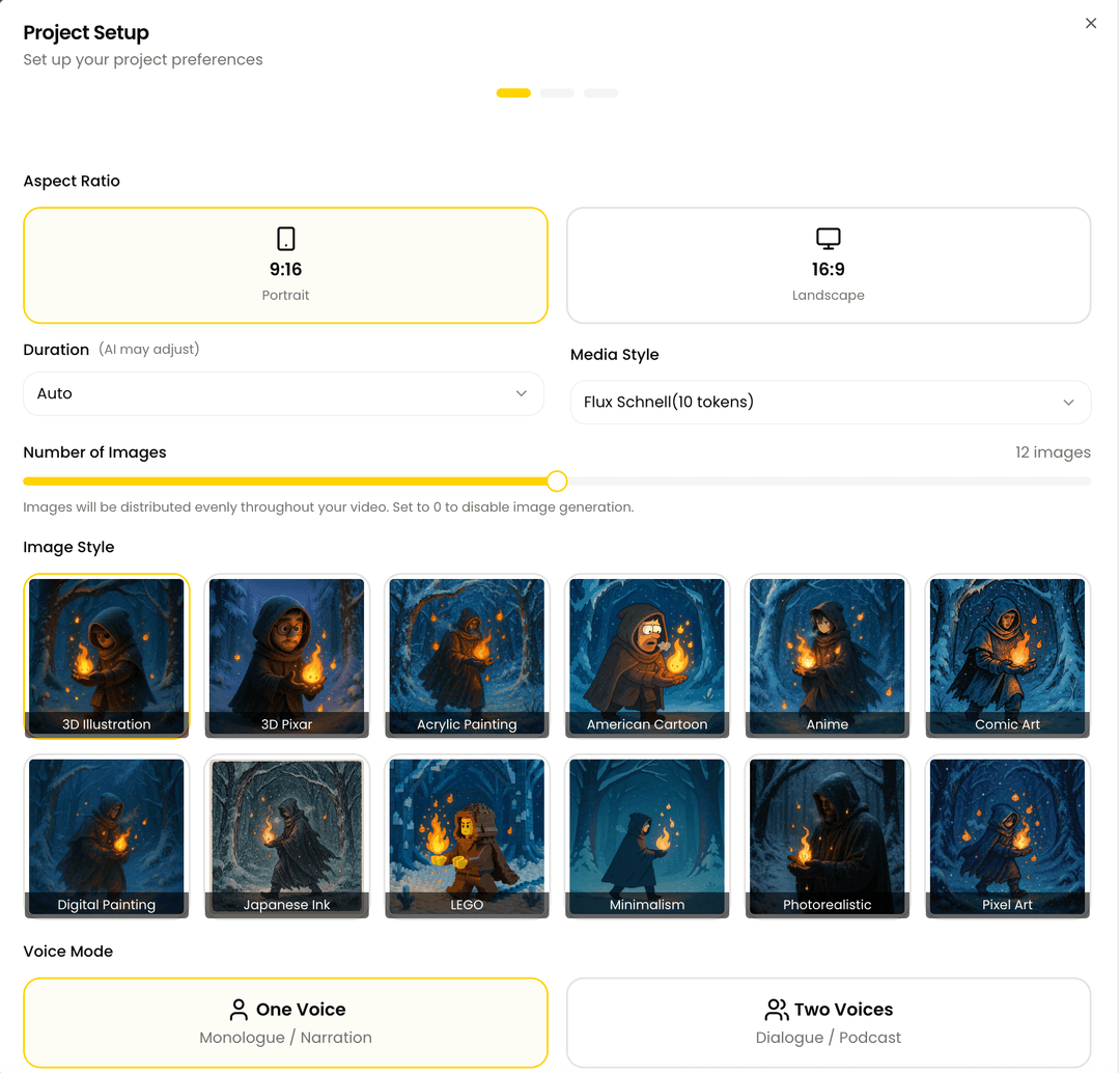 Choose settings for your video