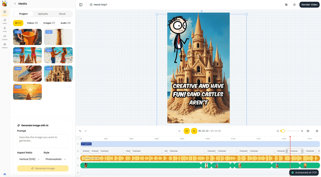 Open your project in the video editor